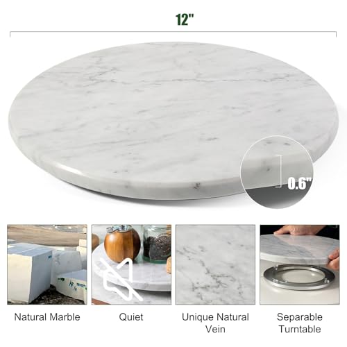 12" Marble Lazy Susan Turntable (Bianco Carrara / 12")