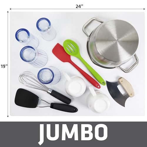 Jumbo XL Dish Drying Mat (White / 19" x 24")