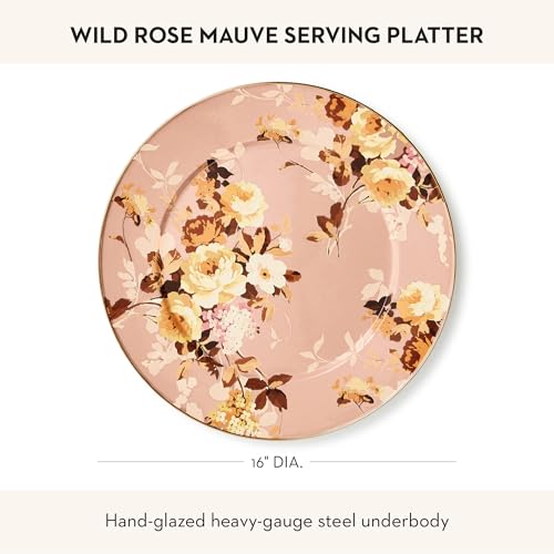 Enamel Serving Platter (Mauve Wild Rose)