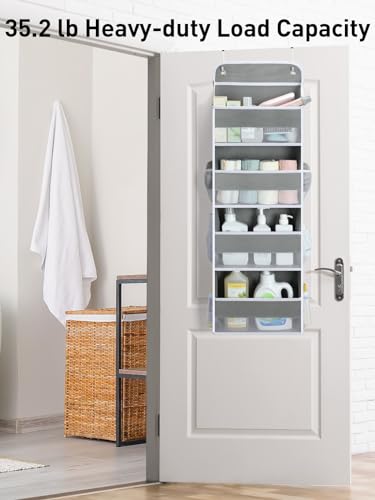 1 Pack Over the Door Organizer (Grey / 4 Tier)