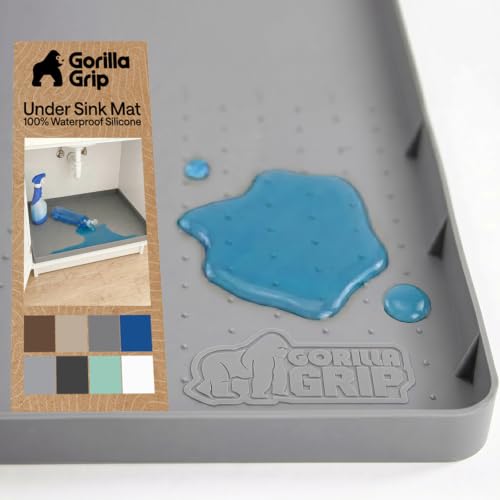 Waterproof Silicone Under Sink Mat (Gray / 46"w X 22"l)