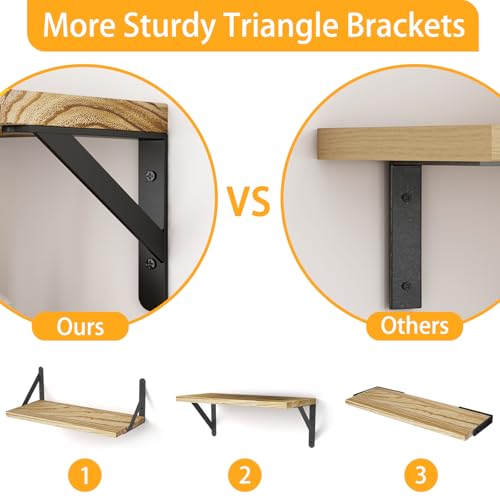 16.5in Floating Shelves for Wall (Rustic Brown / 16.5 x 6.1 x 0.59 inches)