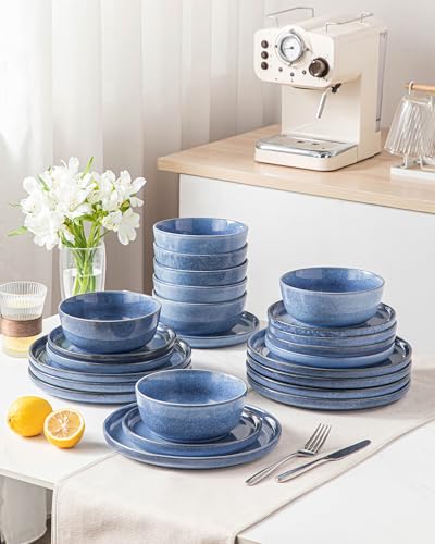ANYA 24 Pieces Plates and Bowls Set (Blue / 24 Pcs (Service for 8))