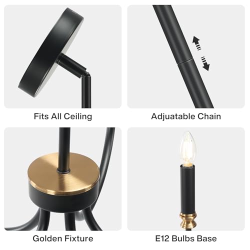 Modern Black Chandelier (Farmhouse Modern)