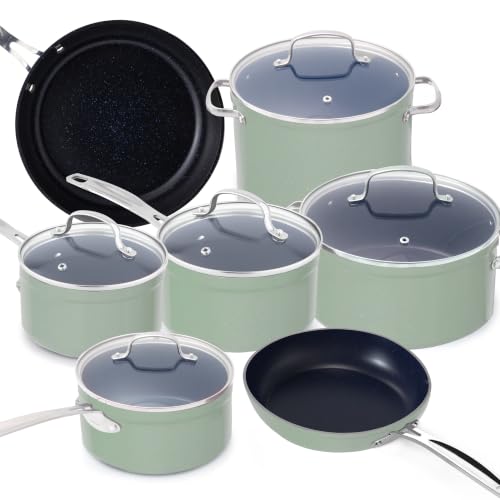 12pc Forged Lightweight Cookware Set (Pistachio Green (G10))