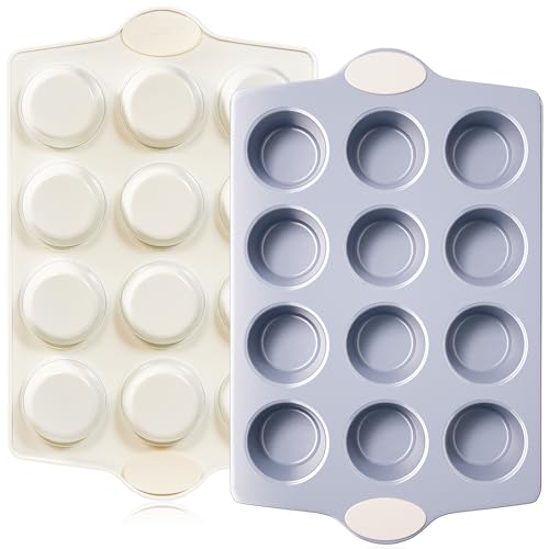 Ceramic Muffin Pan (Cream / 12 Cup Muffin Pan (2 pack))