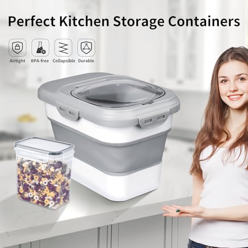 Rice Storage Container (6-20 Lbs Gray)