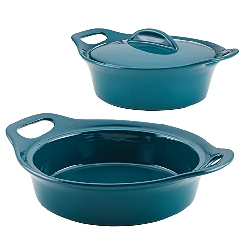 Solid Glaze Ceramics Casserole Bakeware (Teal)