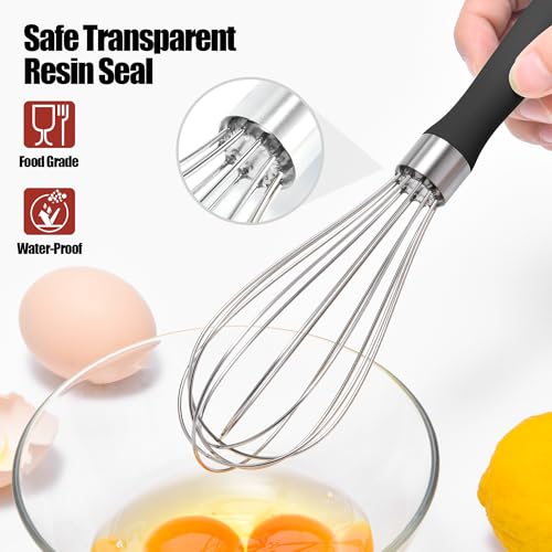 18 8 Stainless Steel Balloon Whisk for Cooking (S / Black)