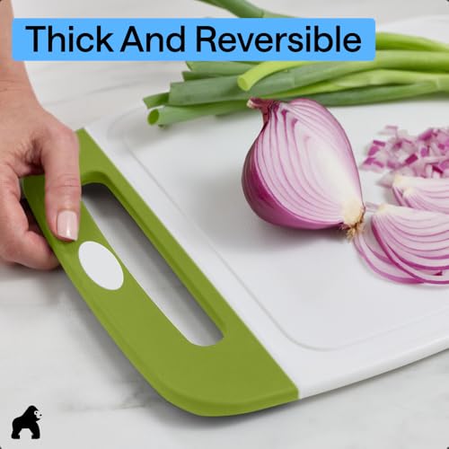 BPA Free Reversible Kitchen Cutting Board (Lime/White / Large (Pack of 3))