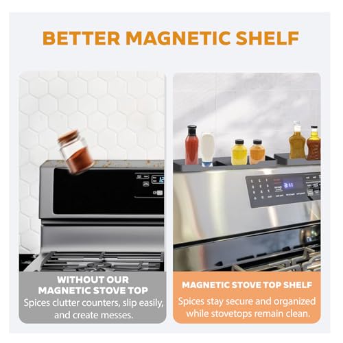 30" Magnetic Silicone Stove Top Shelf (Black / 30 Inch)