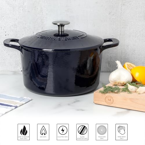 Gatwick 4 Quart Enamel Cast Iron Dutch Oven (Navy Blue / 4-Quart)