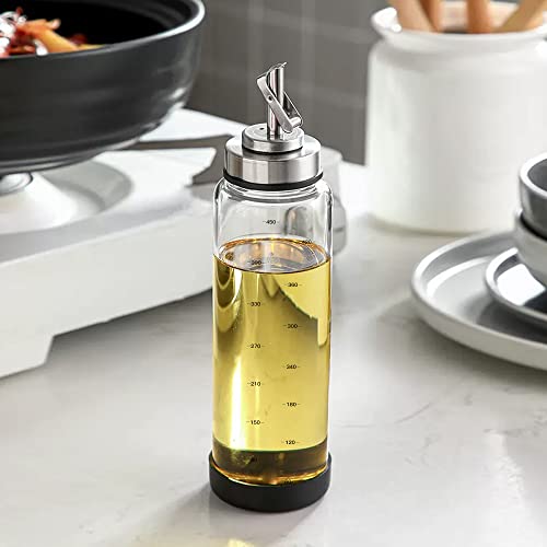 Glass Olive Oil Dispenser Bottle (Silver)