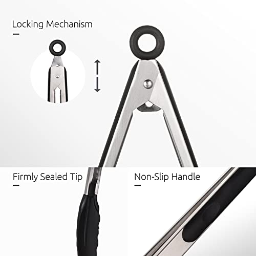 Kitchen Tongs for Cooking ((01) Black)