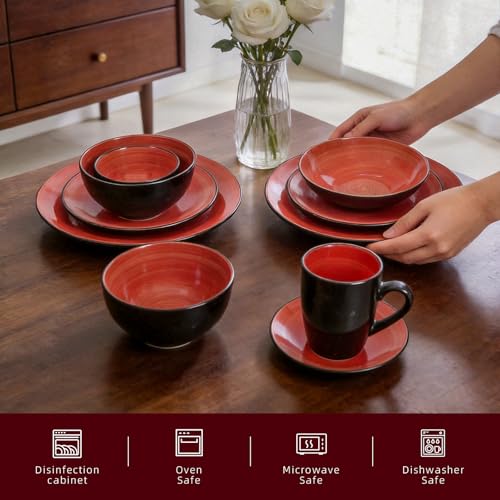 Stoneware Sonoma 56pc Dinnerware Set (Red)
