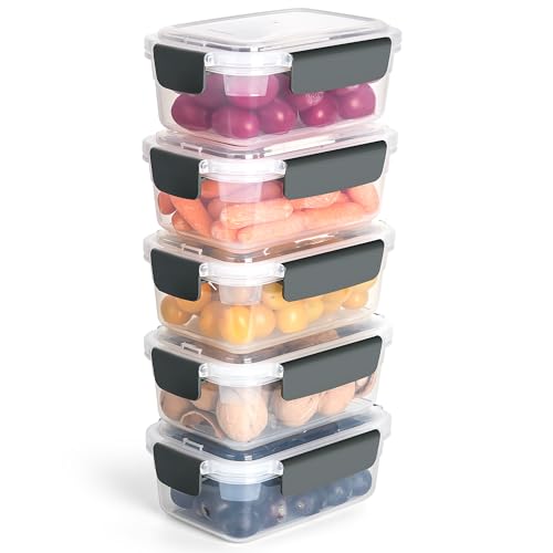 3cup Plastic Food Storage Containers With Lids For Portion Control (3 cups)