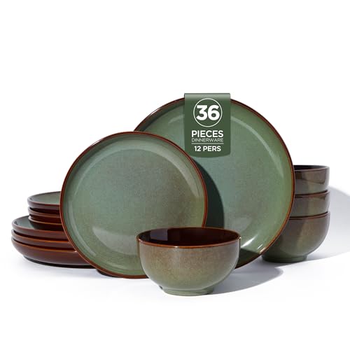 Ceramic Dinnerware Sets for 12 (Sage Green / Set (36pcs))