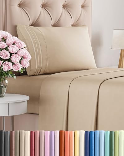 Twin Size 3 Piece Sheet Set (12 - Cream / Twin)