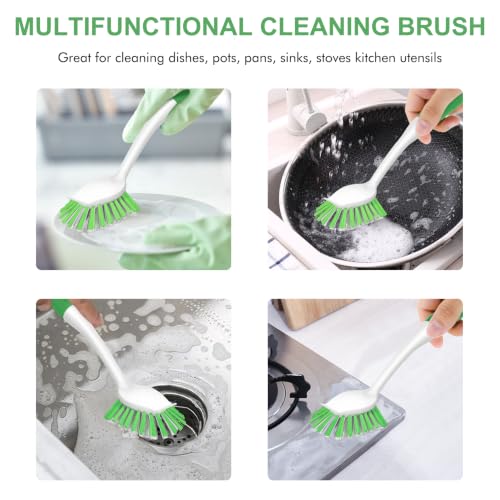 Dish Brush with Handle (Green / 2 pack)