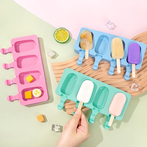 Popsicle Molds Set of 3 (Pink, Bule, Green / Large)