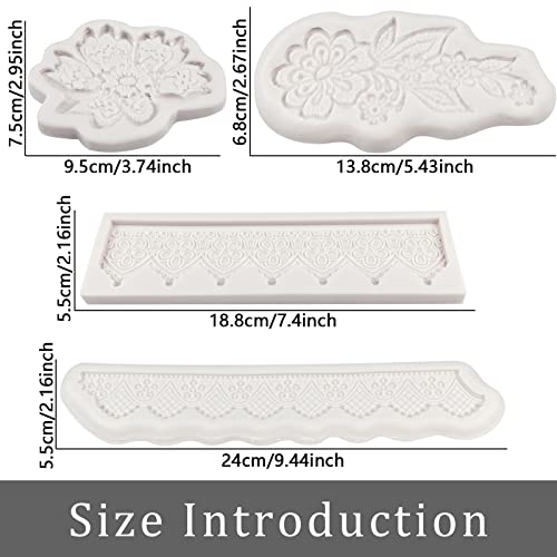 Lace Fondant Molds 4 Pcs (Lace Fondant Molds)