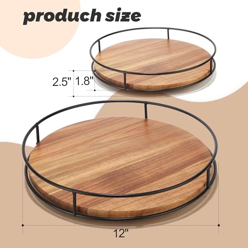 12" Acacia Wood Lazy Susan