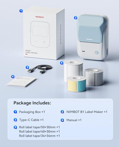 B1 Label Maker with Tapes Set (Sky Blue)
