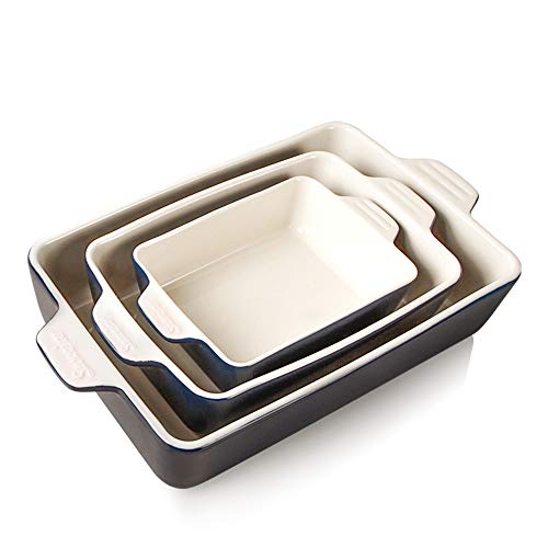 Sweejar 3Pcs Ceramic Baking Dish for Oven