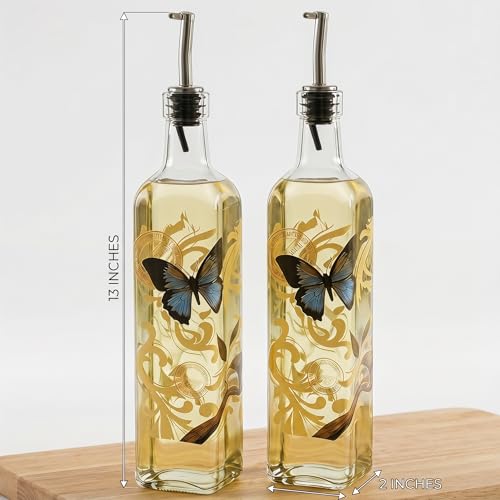 2 Pack Glass Olive Oil Dispenser (Butterfly)