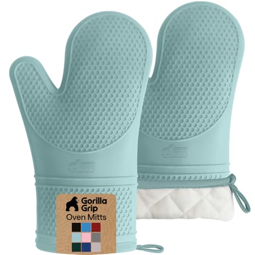 Silicone Oven Mitts (Mint / 12.5" Oven Mitts)