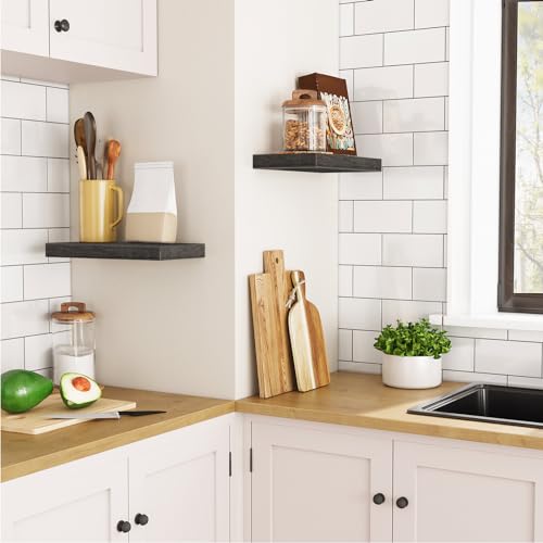 Floating Shelves for Wall (Charcoal Gray / 15.7 Inches)