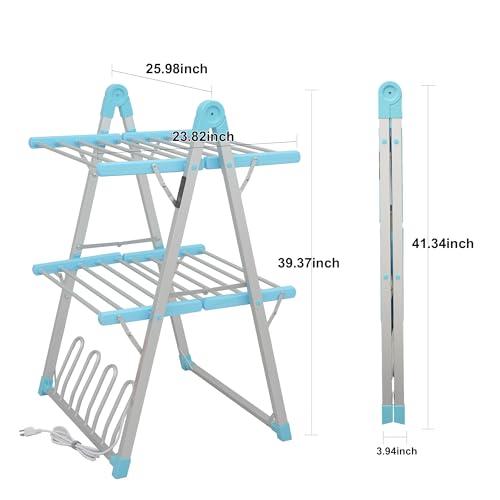Heated Clothes Drying Rack Foldable Timer Shoes Socks