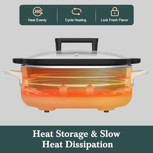 6 Quart Programmable Slow Cooker Removable Healthy Nonstick Pot