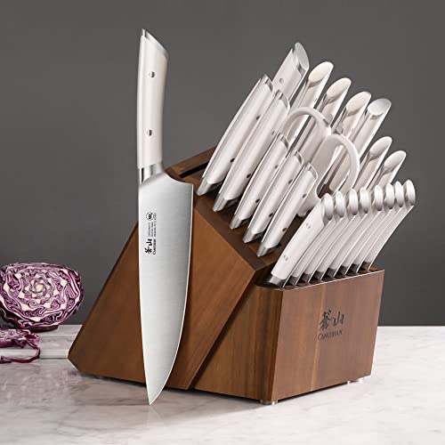 HELENA Series German Steel Forged Knife Block Set (23-Piece / White)