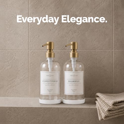 Clear Glass Soap Dispenser (Clear Bottle / Brushed Brass Pump)