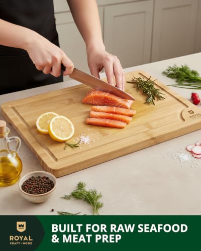 Wooden Cutting Boards for Kitchen Meal Prep & Serving (4-Piece / Natural)