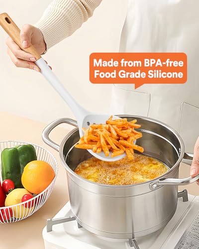 Silicone Kitchen Ladle Strainer (White)