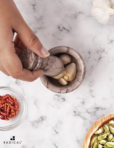 Marble Mortar and Pestle Set 2.5" Small Spice & Herb Grinder (Marinara / 2.5" Inches)