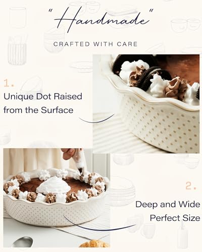 Ceramic Deep Pie Pan (Dots (Deep))
