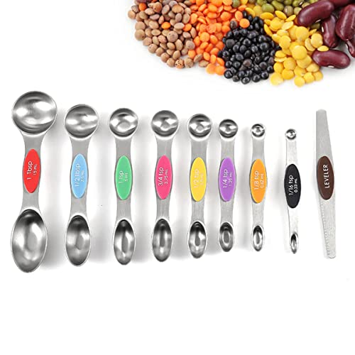 19 Pc Magnetic Measuring Cups and Spoons Set (19 Piece - Rainbow)