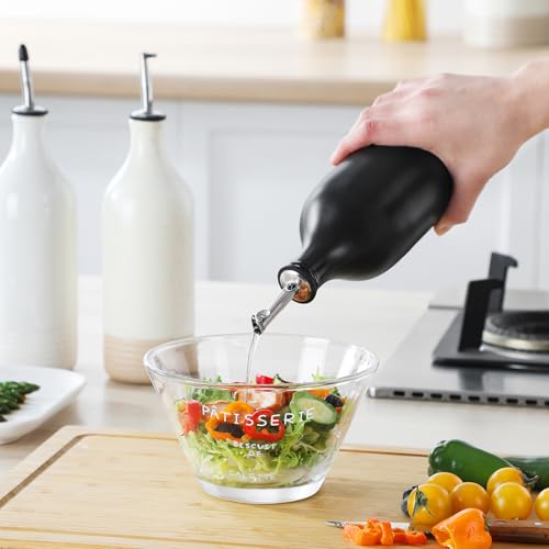 20 Oz Ceramic Olive Oil Dispenser Bottle (20 Ounces / Black)