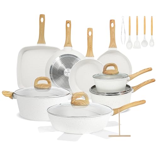 Nonstick Pots and Pans Set (White)