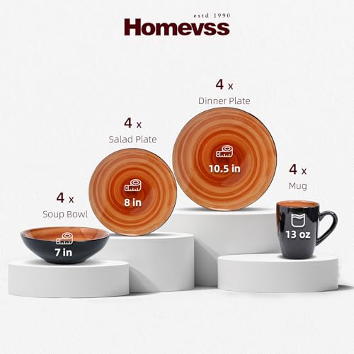 HomeVss Stoneware Sonoma 16pc Dinnerware Set