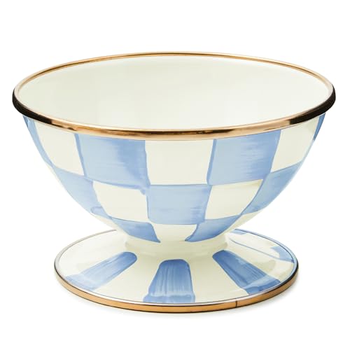 Enamel Ice Cream Bowl (Sky Check)