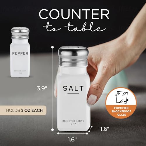 White Salt and Pepper Shakers Set by Brighter Barns (White)