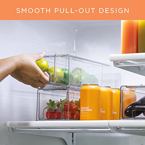 Clear Storage Drawers for Refrigerator & Pantry (4 Pack)