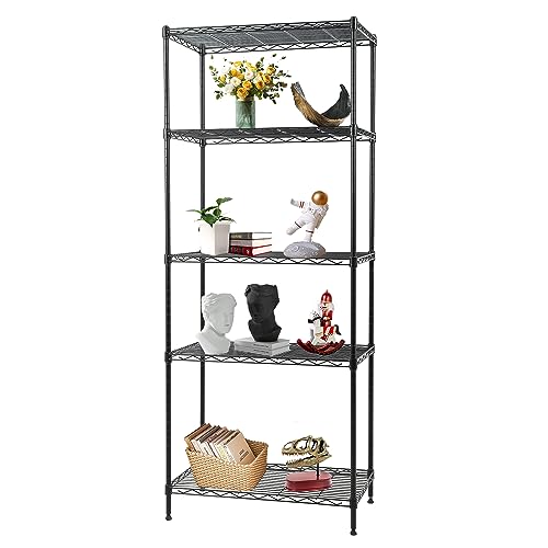 Shelves Wire Shelving Utility Storage Shelves Shelving Unit NSF Certified Height Adjustable Metal 5 Tier Shelves Easy Assembly 24" L x 14" W x 59" H