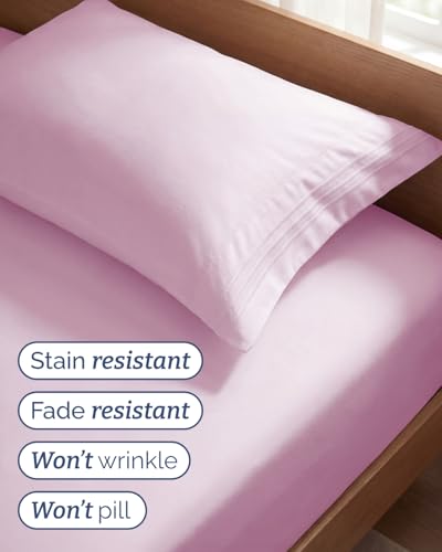 Twin Size 3 Piece Sheet Set (32 - Light Pink / Twin)