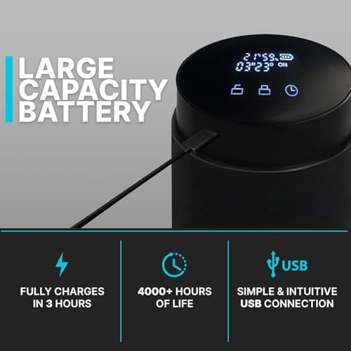 Auto Cure Smart Jar and Vacuum Seal Curing Jar with Built In Hygrometer (HG315-1L)