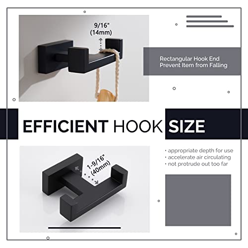 Double Towel Hook Matte Black (1 Pack / Matte Black)